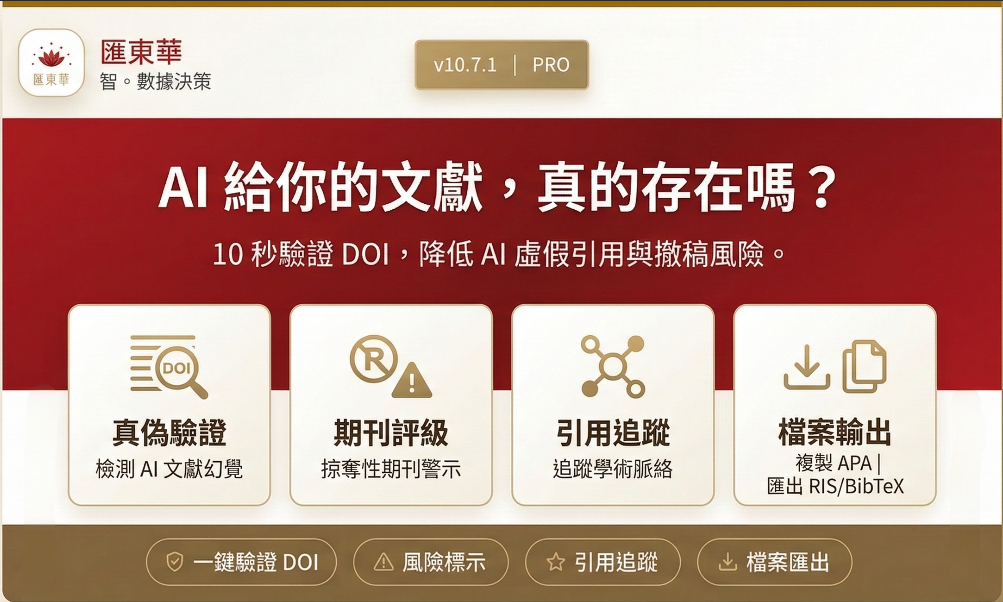 AI文獻品管師 Pro — 10秒驗證DOI